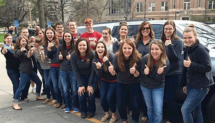 Iowa State University ag student and blogger Natalina Sents, far right, traveled with her ag entrepreneur class to five states and Ireland. Now she plans to embark on a tour of farms in all 50 states after graduation. submitted photo