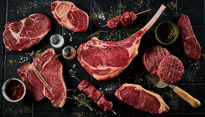 selection of beef cuts