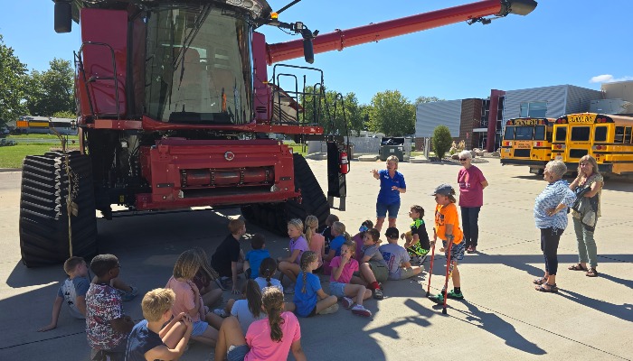 The combine comes to Pella Christian