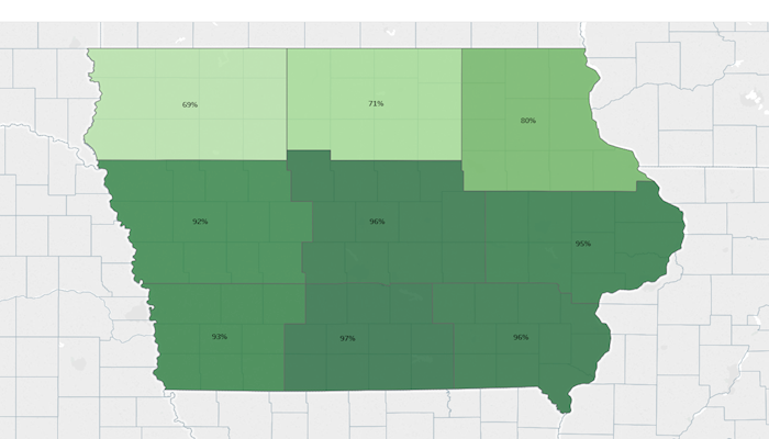 May Crop Progress by Iowa Crop Reporting District