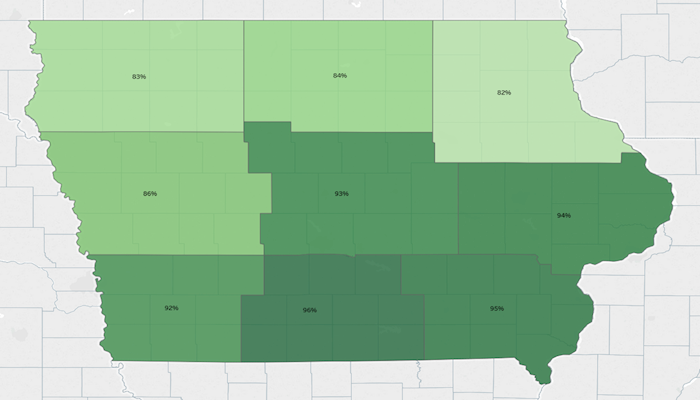 July 2018 Crop Progress by Iowa Crop Reporting District